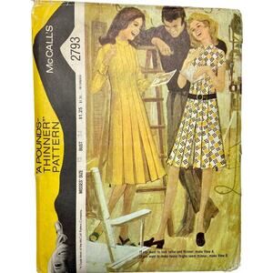McCall's 2793 Vintage Sewing Pattern Misses' Dress Size 12 Uncut